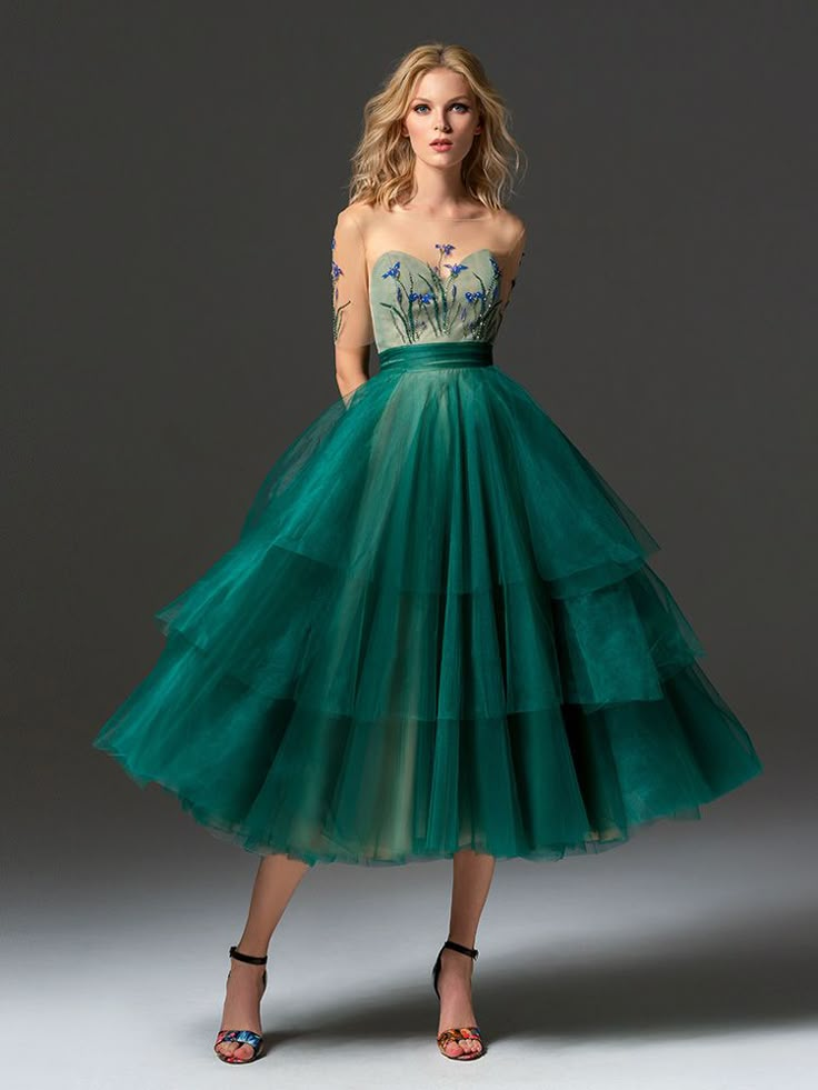 Tiered Tulle Skirt, Long Cocktail Dress, Cocktail Evening Dresses, Tea Length Dresses, Tea Length, Prom Gown, Beautiful Gowns, Fancy Dresses, Pretty Dresses