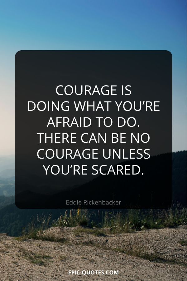 a quote that says, courage is doing what you're afraid to do there can be