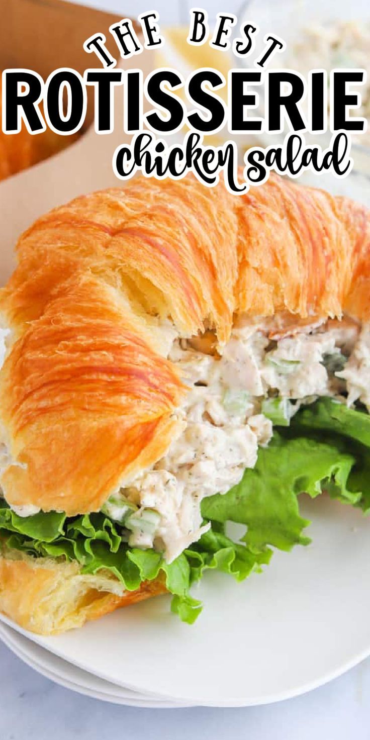 a croissant sandwich with chicken salad on it