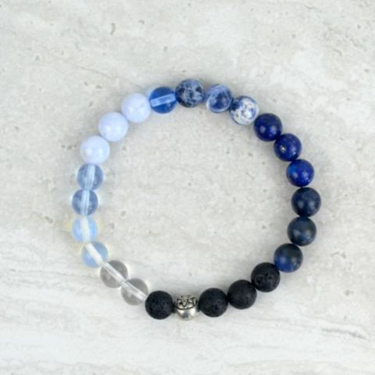 Vishuddah - Throat Chakra 8mm essential oil aromatherapy diffuser stretch elastic bracelet Healing Crystals Meanings, Essential Oil Roller Balls, Self Expression, Chakra Bracelet, Crystal Meanings, Throat Chakra, Blue Lace Agate, Self Awareness, Lace Agate