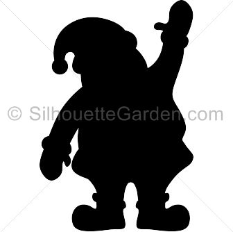 an image of a silhouette of a santa clause holding up his hand in the air