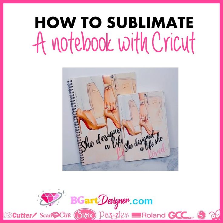 two notebooks with the words how to submate a notebook with cricut