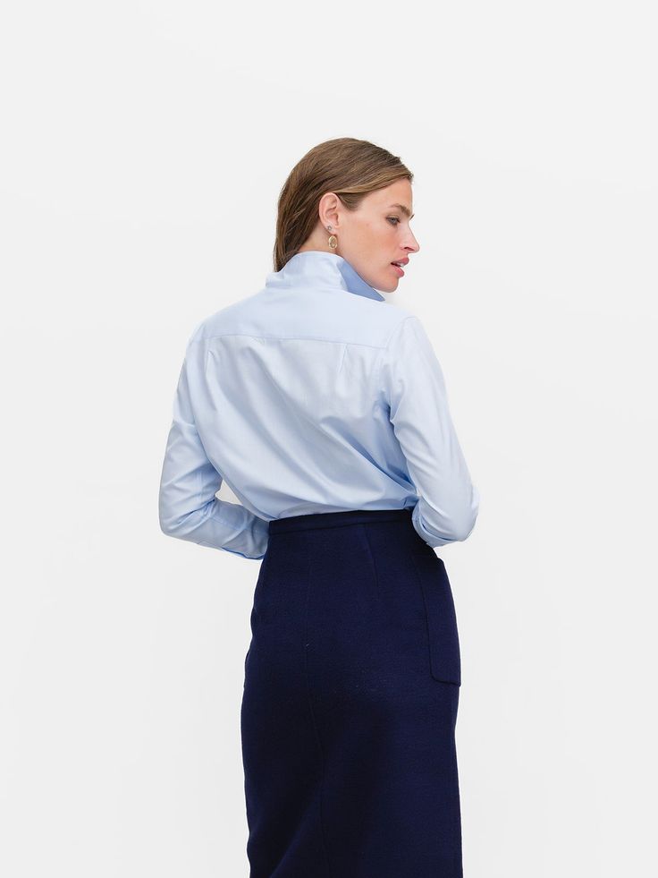 LIGHT BLUE TWILL Our best-selling Signature Shirt in a classic light blue twill. Into The Blue, Pale Blue, Baby Blue, Light Blue, One Piece, How To Wear, Blue