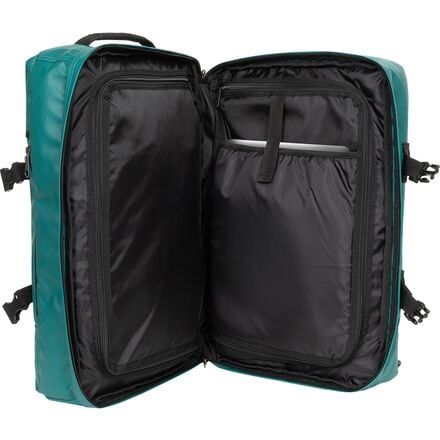 Our 2-in-1 luggage designed for weekend trips and overseas adventures. This versatile bag can be carried as a backpack with the adjustable shoulder straps or hauled as a duffle with the carry handles. Use the built-in laptop sleeve to protect your tech when you're on the move. Green Rectangular Luggage For Outdoor Activities, Functional Green Duffle Bag For Trips, Green Functional Duffle Bag For Trip, Green Backpack Duffle Bag For Travel, Functional Green Luggage For Trip, Green Travel Backpack, Backpack Travel Bag With Zipper For Trips, Nylon Backpack For Weekend Trips, Multifunctional Backpack Luggage With Sleeve