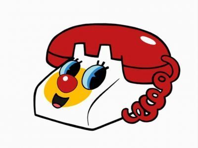 an old fashioned phone with a clown face on it