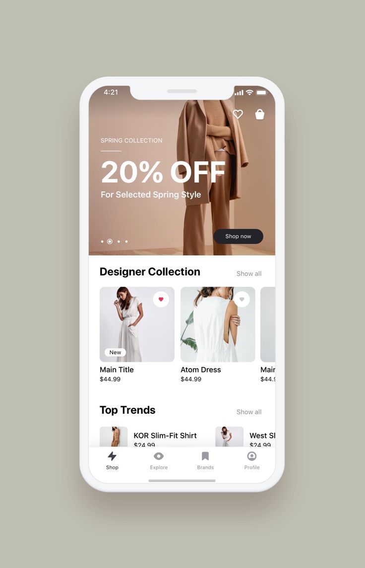 an iphone screen showing the sale page for clothing and accessories on sale, with 20 % off