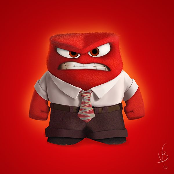 an angry red monster wearing a white shirt and tie with his hands in his pockets