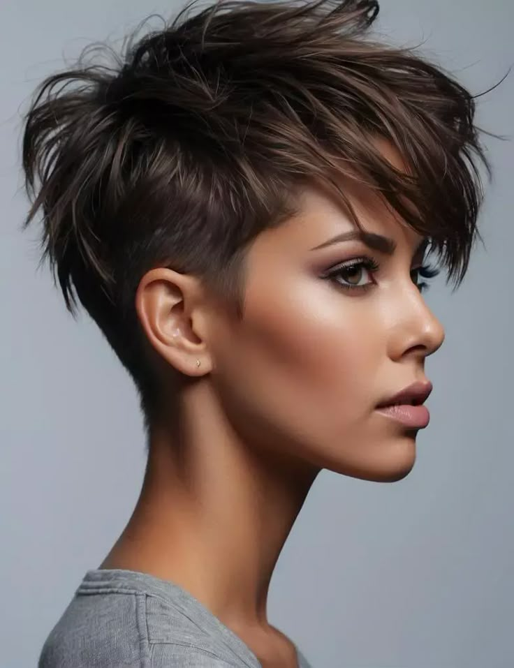 Shaved Pixie Cut, Shaved Pixie, Short Hair Images, Short Hair Pixie Cuts, Super Short Hair, Messy Short Hair, Edgy Short Hair, Sassy Hair, Hair 2024