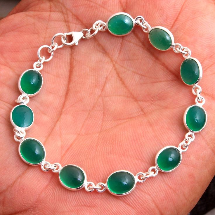 "925 Sterling Silver, Green Onyx Bracelet, Handmade Bracelet, Onyx Jewelry, Mom Gift, 8\" Bracelet, Wife Gifts  METAL - 925 STERLING SILVER GEMSTONE - Green Onyx BRACELET SIZE - 7.5\" WEIGHT - 8.6 Grams STONE SIZE - 8 x 8 mm STONE SHAPE - Oval COLOR - Green Silver: Silver has significant health benefits that have been used across cultures for centuries. Silver has a proven track record as a powerful antimicrobial agent fighting infections and aiding in cold and flu prevention, wound healing, and more. Silver also helps with internal heat regulation and circulation. Occasion:   Birthday gift, Valentine's Day Gift, Anniversary Gift, Wedding Gift, Engagement Gift, Christmas Gift, Gift For Her, Gift For mom, graduation gift, New Year Gift, Thanksgiving Gift, Housewarming Gift" Designer Bracelet, Bracelets Design, Hippie Bracelets, Floral Bracelet, Onyx Jewelry, Sterling Silver Jewelry Handmade, Women Bracelet, Onyx Bracelet, Wedding Jewelry Bracelets