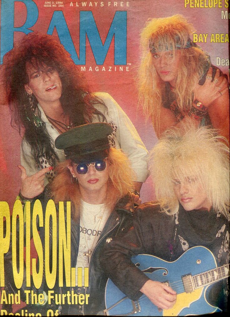 a magazine cover with three people on the front and one is holding a blue guitar