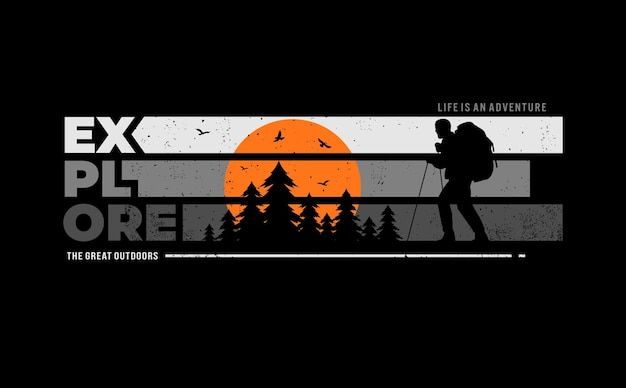 the explorer logo is shown on a black background with an orange sun