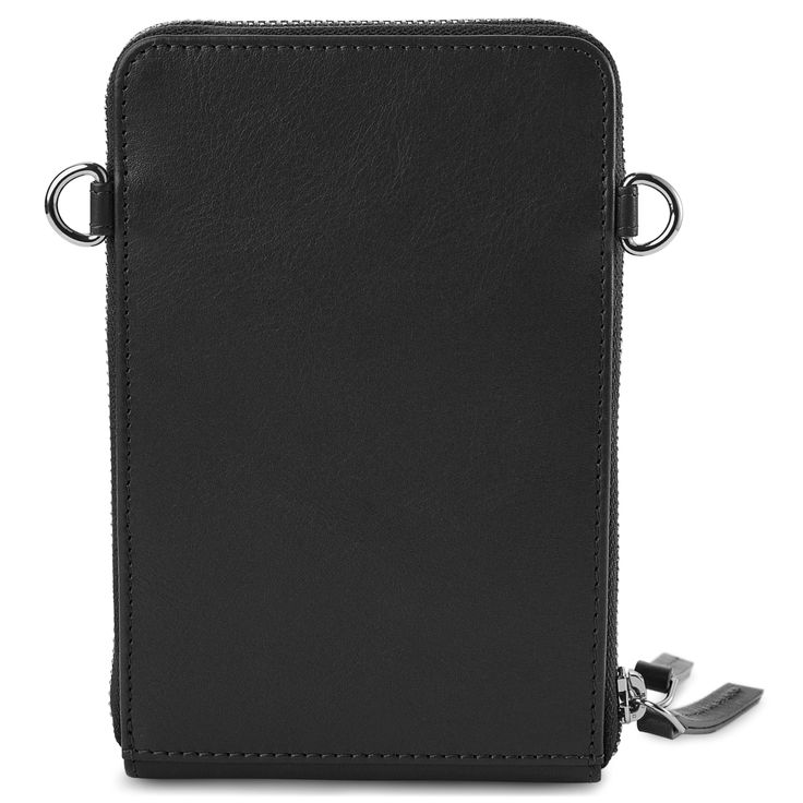 a black leather case with two metal handles