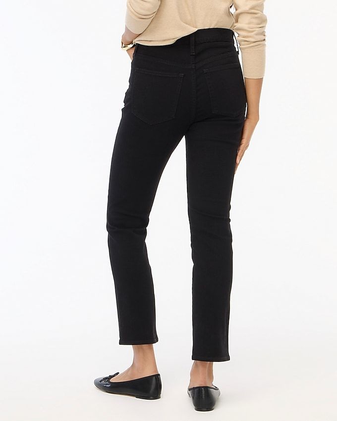 Factory: Essential Straight Jean In All-day Stretch For Women Stretch Cropped Flare Jeans For Everyday, Slim Fit Straight Bottoms For Fall, Stretch Straight Leg Cropped Jeans For Everyday, Slim Fit Straight Pants For Fall, Non-stretch Everyday Cropped Jeans, Chic Stretch Straight Leg Jeans, Everyday Non-stretch Cropped Jeans, Dark Wash Non-stretch Tapered Jeans, Fitted Straight Jeans With Five Pockets