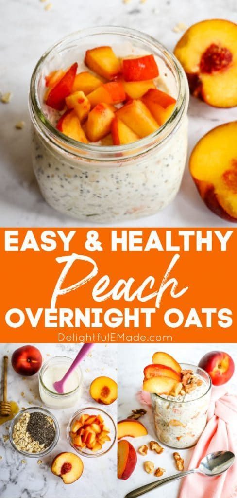 peach overnight oats are an easy and healthy way to start the day off right