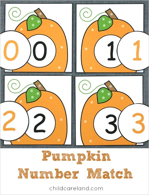 a pumpkin number match with numbers on it