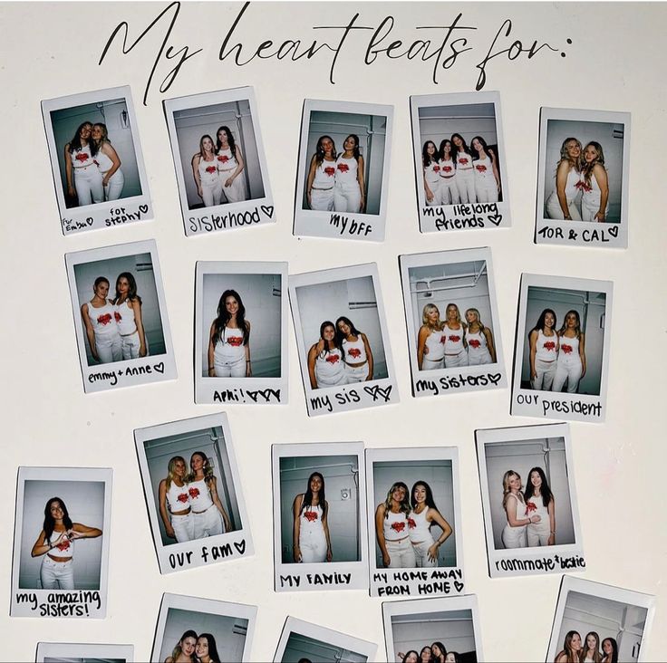 many pictures of women in white outfits with the words my heart beats for written on them