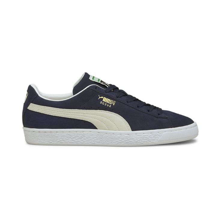 Model Name: Suede Classic Xxi Model Number: 37491504 Material: Suede Color: Peacoat Puma White Condition: New With Box Width: Medium (D, M) Puma Is The Leading Maker Of Sport And Lifestyle Shoes. Founded In 1948, Puma Is Committed To Comfort, Creativity, And The Environment. Padded Insoles Make This Brand Perfect For Extended Wear For Everyone, From Athletes Running A Marathon To Moms Walking Their Children Home From School. Rest Assured That With Puma You Will Get All The Perks Of A Performance Casual Navy Sneakers With Rubber Waffle Outsoles, Casual Puma Sneakers With Logo, Puma Slip-on Sneakers For Streetwear, Puma Logo Slip-on Sneakers For Streetwear, Casual Blue Puma Sneakers, Blue Puma Sneakers For Streetwear, Casual Slip-on Sneakers With Puma Logo, Blue Puma Sneakers With Round Toe, Running A Marathon