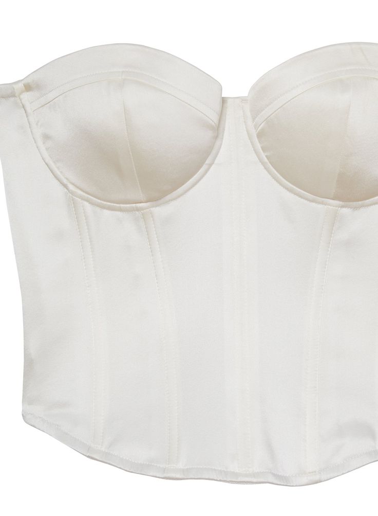 Hamptons Bustier | Fleur du Mal Elegant Push-up Corset With Built-in Bra, Elegant Underwire Corset, Elegant Corset With Underwire And Corset Back, Elegant Satin Corset With Adjustable Straps, Chic White Corset With Straps, Chic White Corset With Adjustable Straps, Fitted Bodice Corset With Sweetheart Neckline And Adjustable Straps, Elegant Sweetheart Neckline Corset With Adjustable Straps, Elegant Corset With Sweetheart Neckline And Adjustable Straps