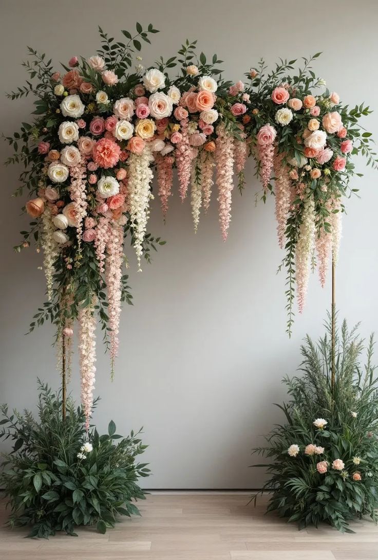 15 Wedding Altar Ideas That'll Take Your Breath Away Wedding Altar Ideas, Anniversary Dinner Outfit, Tropical Arch, Classy Wedding Cakes, Wedding Altar, Altar Ideas, Twinkle String Lights, Floral Arch Wedding, 16th Anniversary