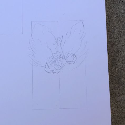 a piece of paper with a drawing of a bird and flower in the middle on it