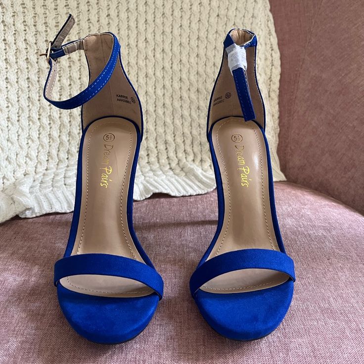 Dream Pairs Blue Heel Sandals Never Been Worn. 4.5” Heel With .25” Platform, Size 5.5. Blue Hills Shoes, Royal Blue Quinceanera Shoes, Blue High Heel Sandals With 4-inch Heel, Blue Heels With Padded Heel And Ankle Strap, Blue Heels With Ankle Strap And Padded Heel, Blue Open Toe Heels With Heel Loop, Blue Synthetic Sandals With 4-inch Heel, Royal Blue Open Toe Heels, Blue Open Toe Sandals With 4-inch Heel