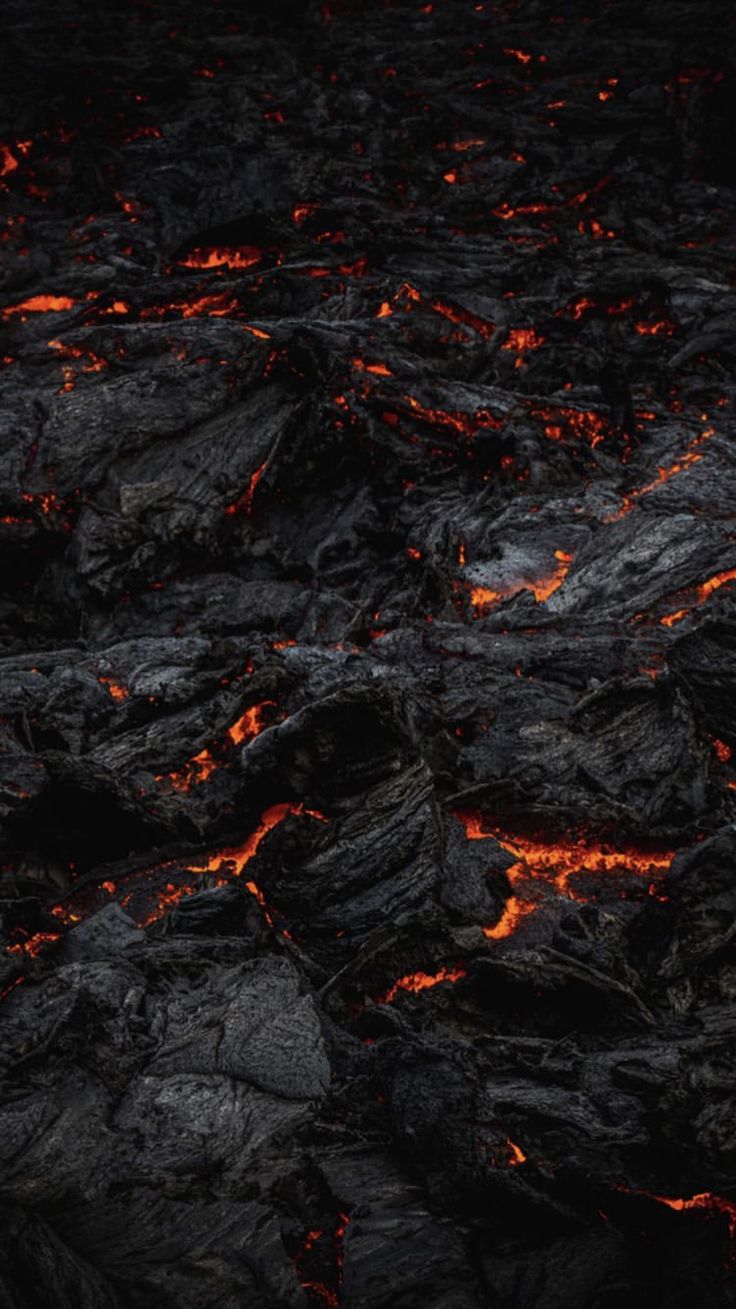 the lava is glowing orange and red