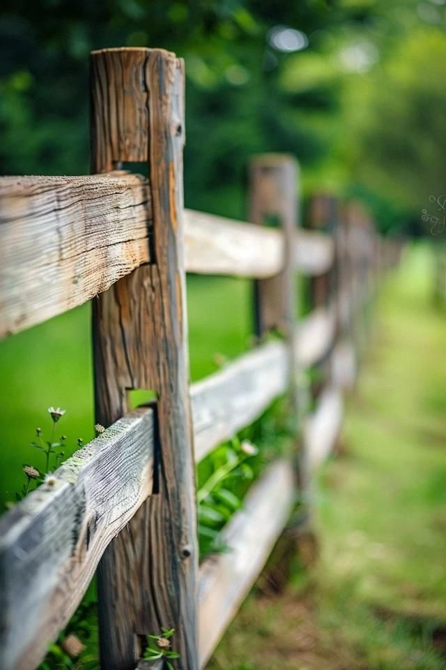 Rustic Wood Farm Fence Ideas to Beautify Your Property Farmhouse Fence Ideas Front Yards, Rustic Fence Ideas Country Living, Rustic Fence Ideas, Farmhouse Fence Ideas, Farm Fence Ideas, Rustic Fencing, Rustic Fences, Cottage Fence, Rural Fencing