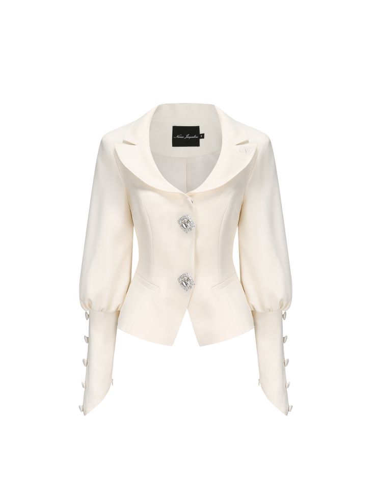 THIS ITEM IS FINAL SALE AND NOT ELIGIBLE FOR A RETURN OR EXCHANGE Statement blazers for a statement holiday. The Annica Blazer is designed with puff sleeves and round lapels to offer a retro, unique vibe. The waist is synched to hug your curves in all the right places. Features 2 diamond snap buttons Shimmering fabric Shoulder pads Puff sleeves Round lapels Synched waist Dry clean only Nana Jacqueline, Blazer White, Stockholm Fashion, White Blazer, Hug You, Interior Ideas, Uganda, Puff Sleeves, Two Pieces