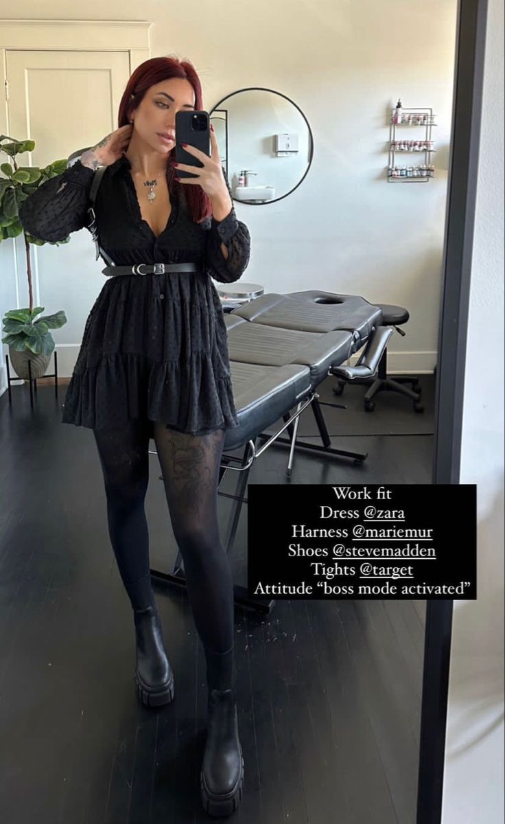 Goth Aesthetic For Work, Dressed Up Dinner Outfit, Edgy Dress Up Outfits, Alternative Dinner Outfit, Alternative Fancy Outfit, All Black Outfit Witchy, Punk Rock Wedding Guest Outfit, Alt Holiday Party Outfit, Gothic Layering Outfits