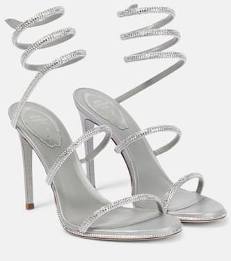 Default title Rene Caovilla Shoes, Tone Calves, Velvet Sandals, Satin Sandals, High Sandals, Rene Caovilla, Silver Sandals, Leather Platform Sandals, Satin Pumps