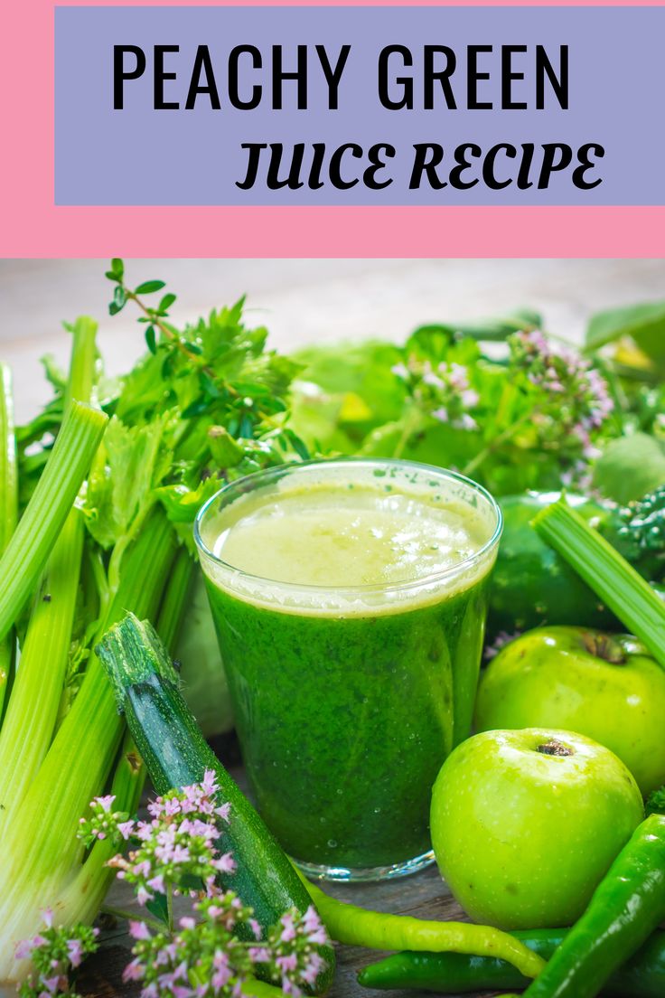 PEACHY GREEN JUICE RECIPE Juicing Recipes With Peaches, Kale Juicing Recipes, Juiceland Smoothies Recipes, Ninja Juicer Recipes, Juicing Peaches, Fall Juices, Best Green Juice, Cold Pressed Juice Recipes, Morning Juice Recipe