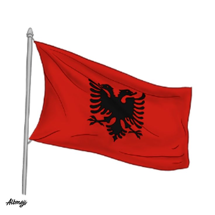 the flag of the country of turkey is flying high in the air with an eagle on it's side