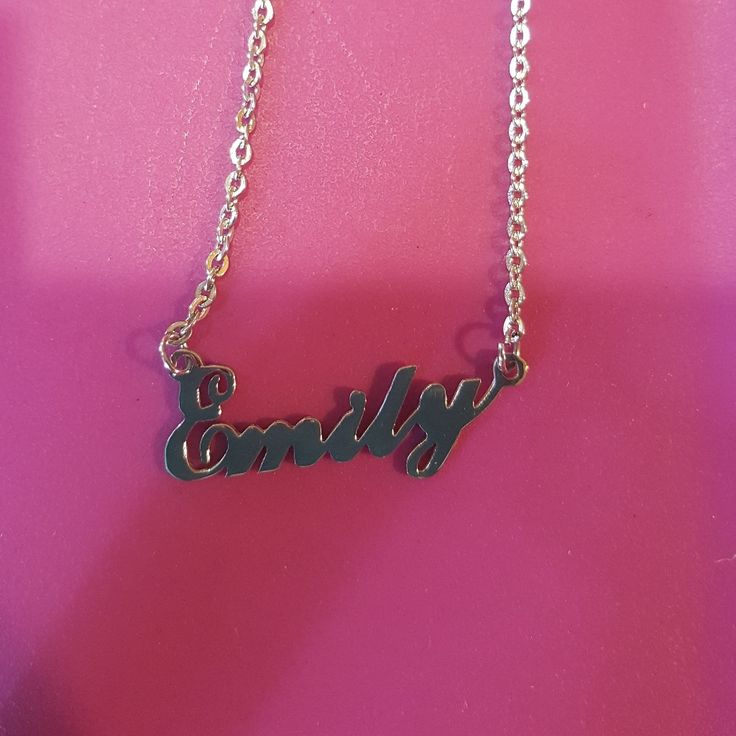 Stainless Steel Emily Name Necklace Emily Name, Faceted Gems, Tall Riding Boots, Gem Necklace, Beaded Statement Necklace, Cat Earrings, Crystal Gems, Steel Jewelry, Stainless Steel Jewelry