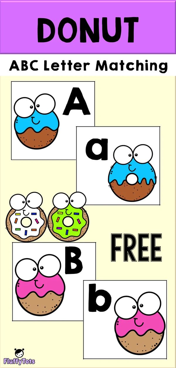 an abc letter matching game with donuts