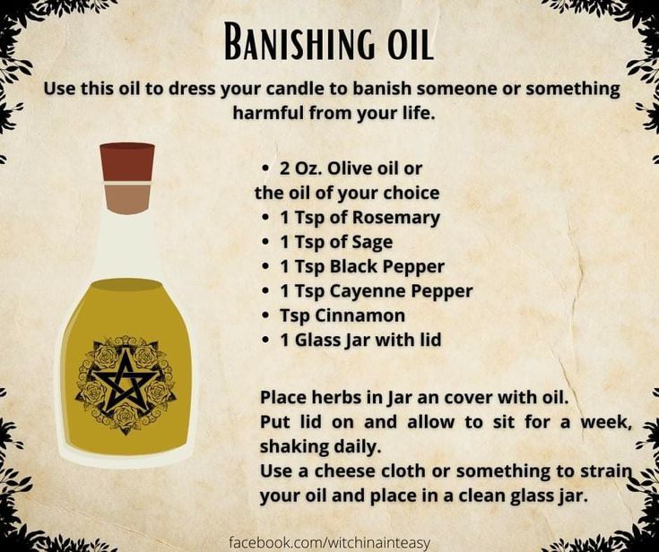 Diy Spell Oils, How To Dress A Candle For Spells, Baneful Protection Spell, Witch Oils How To Make, Fiery Wall Of Protection Oil Recipe, Banishment Spell Jar, Baneful Magick Herbs, Banishing Oil Recipe, Cursing Oil Recipe