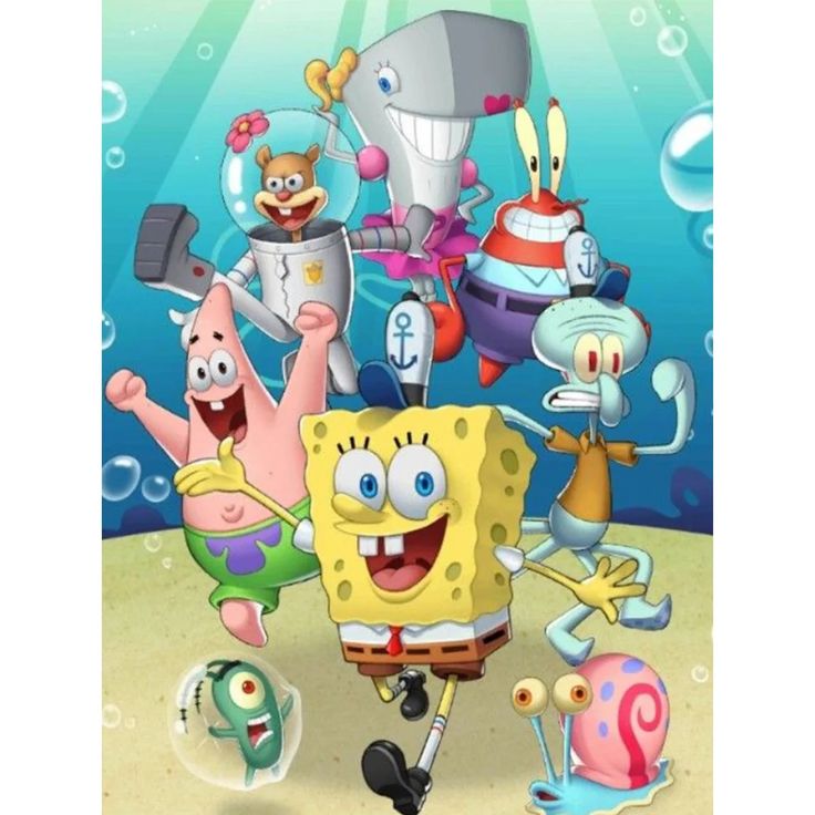 an image of spongebob and friends in the ocean