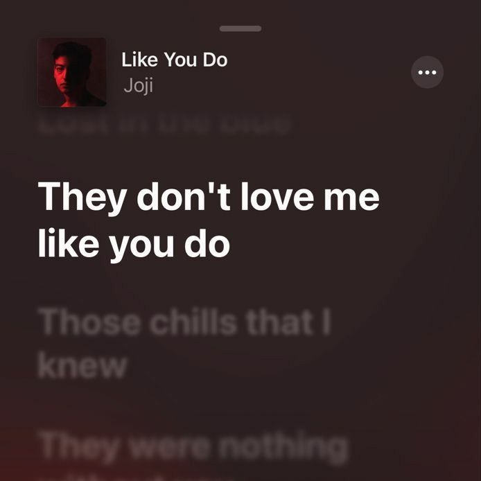 the text on the phone says, they don't love me like you do