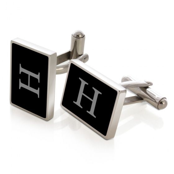 Formal Black Engraved Jewelry, Adjustable Black Cufflinks For Business, Classic Stainless Steel Business Jewelry, Black Stainless Steel Business Jewelry, Black Rectangular Jewelry For Formal Occasions, Black Classic Jewelry For Formal Occasions, Classic Black Jewelry For Formal Occasions, Formal Black Jewelry With Rectangular Shape, Classic Rectangular Cufflinks For Father's Day