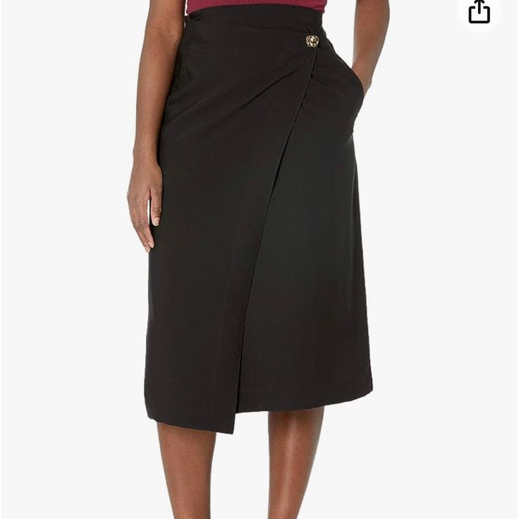 Vince Wrap Midi Skirt Women's Size 14 Black New Without Tags Pockets Length 33.5" Category Women Skirts Midi Elegant Knee-length Bottoms With Buttons, Elegant Formal Bottoms With Side Buttons, Black Skirt With Buttons For Formal Occasions, Workwear Skirt With Side Buttons, Black Buttoned Skirt For Formal Occasions, Elegant Knee-length Bottoms With Button Closure, Elegant Office Skirt With Side Buttons, Black Skirt For Business Casual, Solid Asymmetrical Skirt For Work