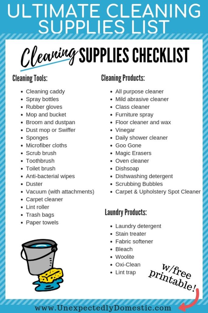 the ultimate cleaning checklist for all types of items that you can use to clean your house