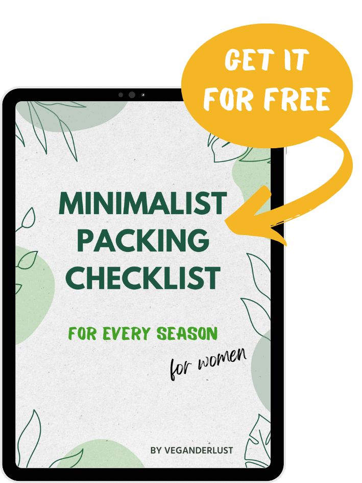 a tablet with the text get it for free minimalist packing checklist for every season