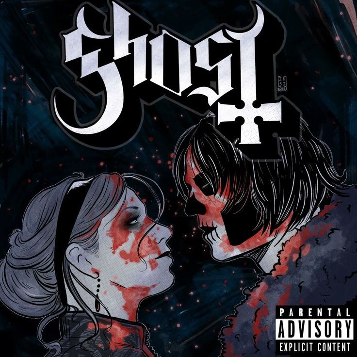 the cover to ghost 1, featuring two people kissing each other with blood on their face