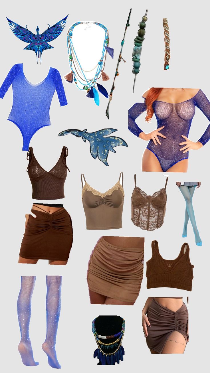 several different types of women's clothing are shown in this image, including bras and stockings