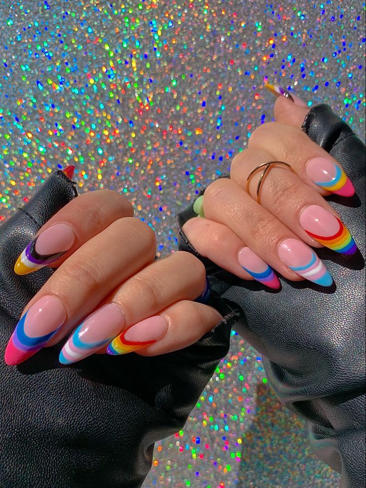 Trans Nails, Polygel Nail Ideas, Nail Guide, Pride Nails, Polygel Nail, 2022 Nails, Glitter Nails Acrylic, Anime Nails, Polygel Nails