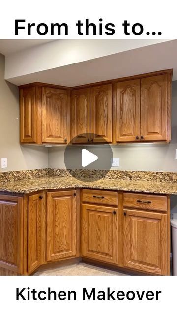 a kitchen with wooden cabinets and granite counter tops