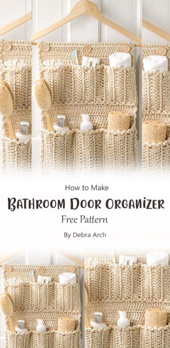 how to make bathroom door organizer free pattern