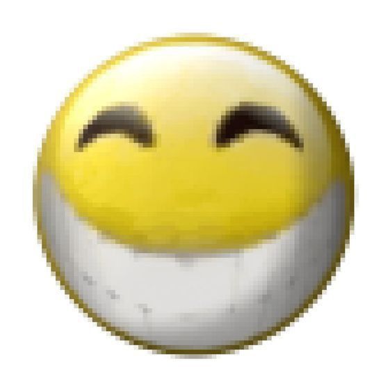 an emoticive smiley face with one eye closed and two eyes wide open, in front of a white background