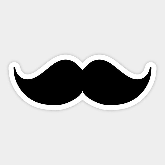 a black mustache sticker on a white background