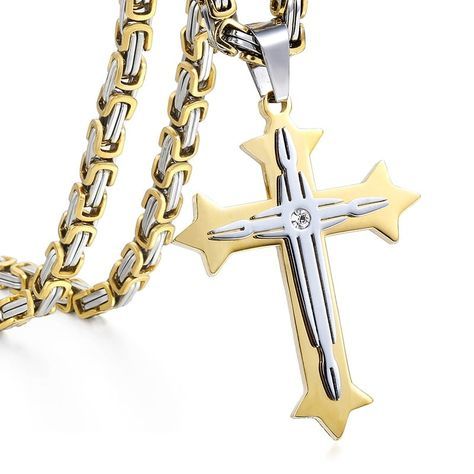 Item Type: Pendant Necklace Material: Stainless Steel Chain Type: Link Chain Shape: Cross Pendant: 45 x 31 mm / 1.77 x / 1.22 inch Bail: 12 x 5 mm / 0.47 x 0.2 inch Chain Width: 5 mm / 0.2 inch Weight: 48-89 g / 0.11 - 0.2 lbs Package Includes: 1 x Pc Gold Chain Pendant Necklace In Stainless Steel, Stainless Steel Chain Necklace With Cross Pendant, Gold Chain Cross Necklace For Gift, Chain Necklace With Cross Pendant As A Gift, Metal Chain Cross Necklace, Stainless Steel Cross Pendant Necklace With Box Chain, Gold Chain Cross Necklace As A Gift, Gold Pendant Charm Necklaces With Silver Chain, Gold Chain Necklace With Cross Pendant For Gift