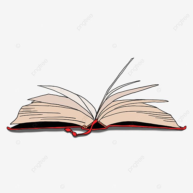 an open book on a white background with red trimmings, illustration, cartoon png and psd